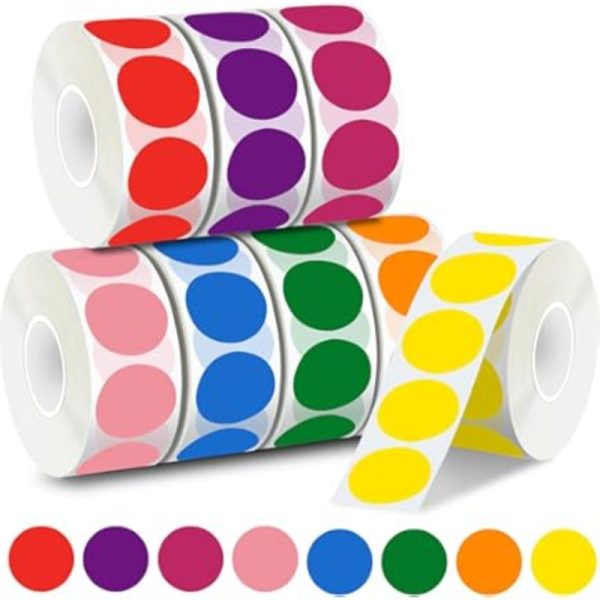 ETIQUETTE CODE A BARRE 50 X 50 ROND COULEUR